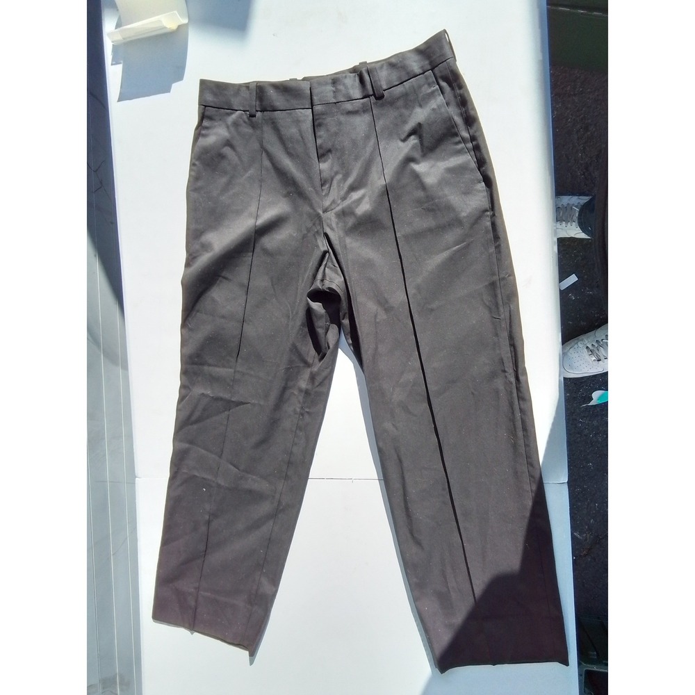 COS Mens Black Cropped Dress Pants Size 32R Flat Front Tailored Trousers
